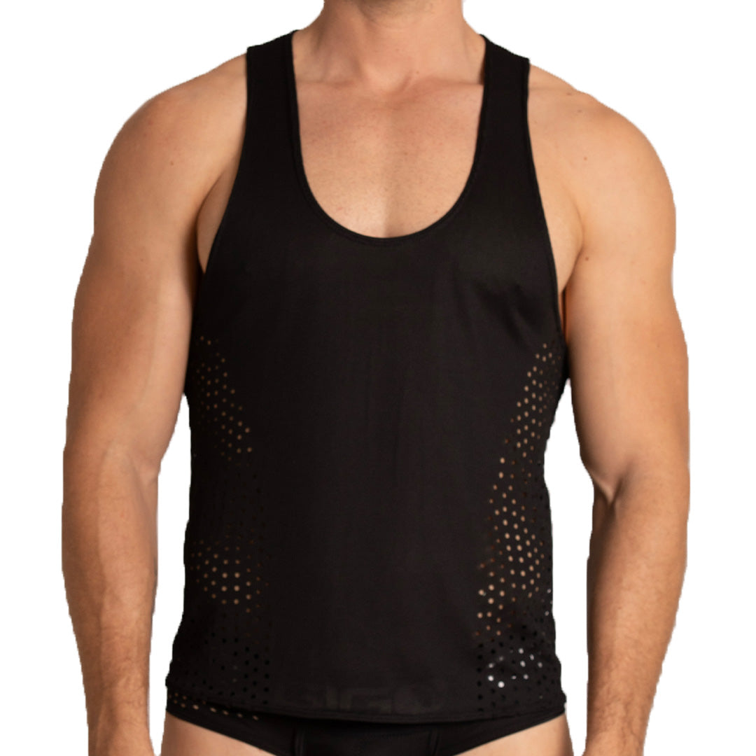 Hibrid Black Tank vista posterior de Gigo Underwear