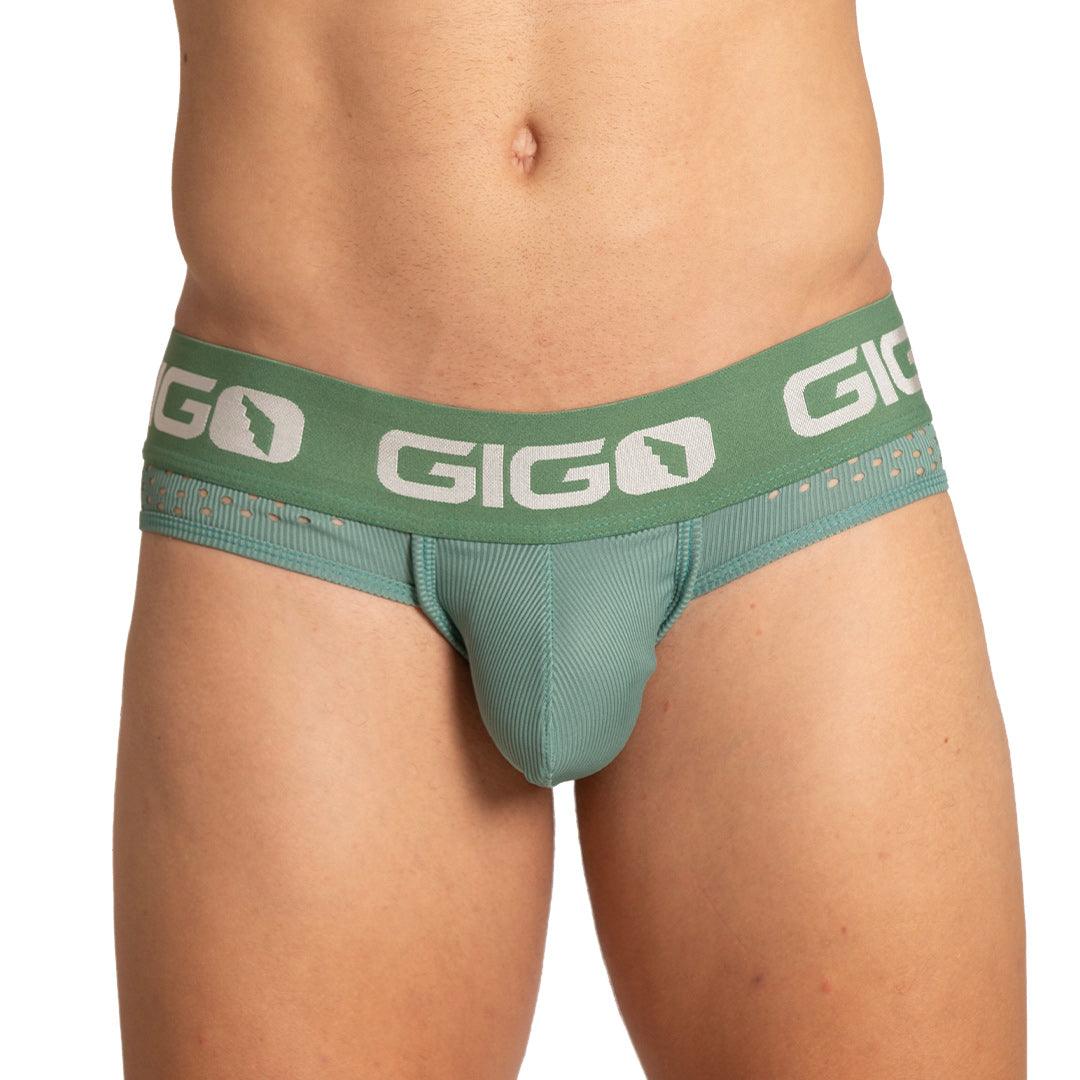 HIBRID GREEN BRIEF JOCK - Ropa interior verde para hombres, jockstrap sexy para hombres