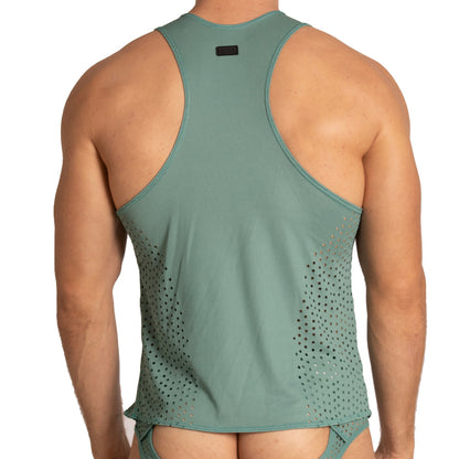 Hibrid Green Tank vista frontal de Gigo Underwear