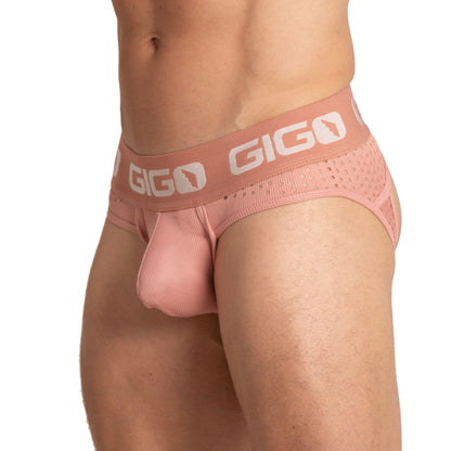 Hibrid Nude Brief Jock vista frontal de Gigo Underwear