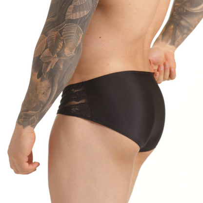 Hindu Black Swim Brief vista posterior de Gigo Underwear
