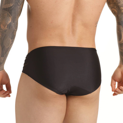 Hindu Black Swim Brief vista frontal de Gigo Underwear