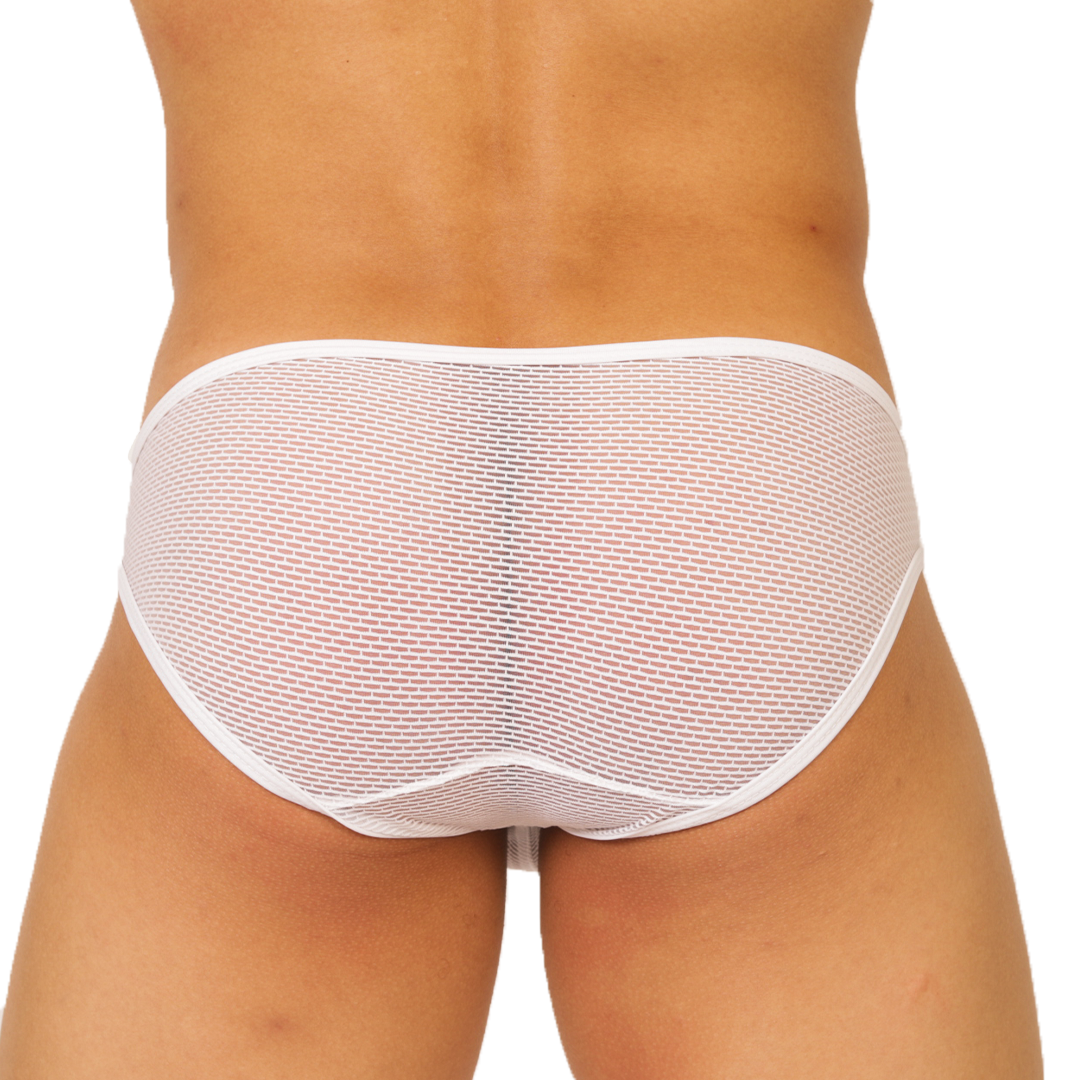 Hit White Brief vista posterior de Gigo Underwear