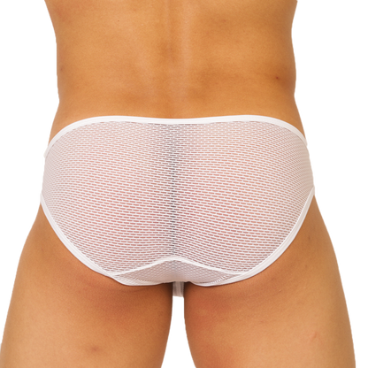 Hit White Brief vista posterior de Gigo Underwear