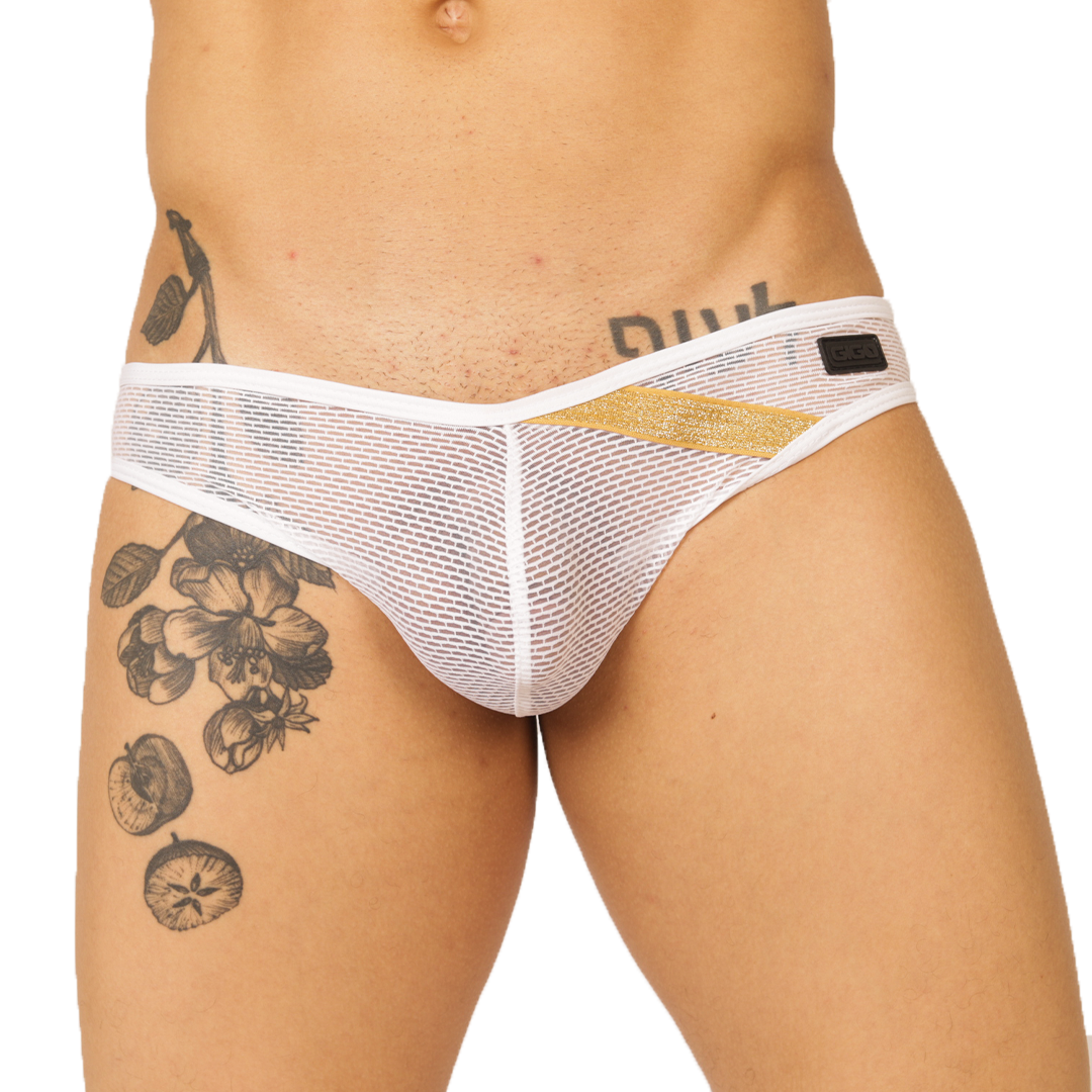 HIT WHITE BRIEF - Brief Masculino Audaz con Pretina Contraste