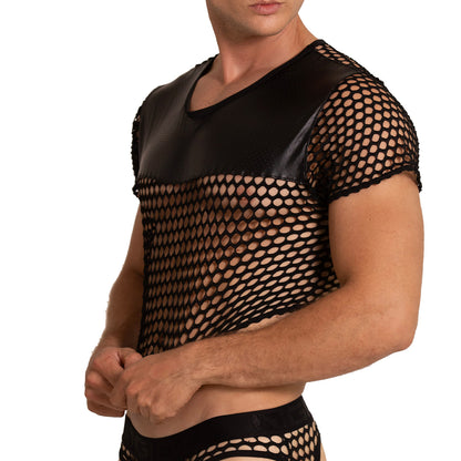 Hole Black Croop Top vista frontal de Gigo Underwear