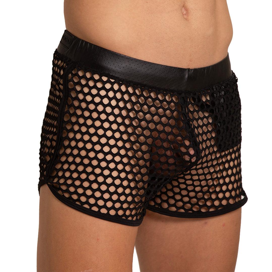 HOLE BLACK HOTSHORT - Pantaloneta corta, shorts negros sexy para hombres