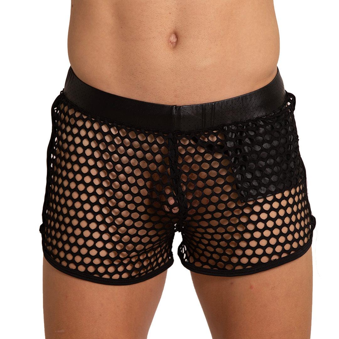 HOLE BLACK HOTSHORT - Pantaloneta corta, shorts negros sexy para hombres