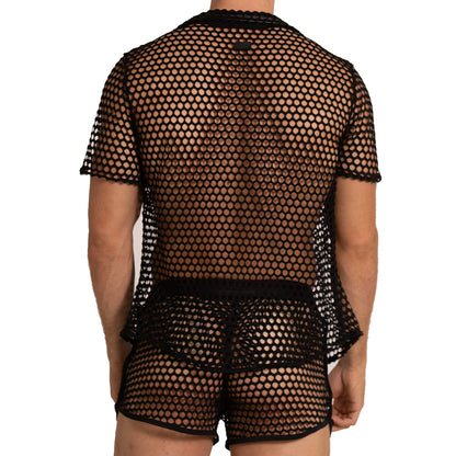 Hole Black Shirt vista posterior de Gigo Underwear