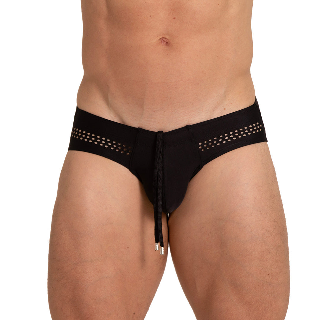 HOLE BLACK SWIM BRIEF - Gigo Underwear Colombia