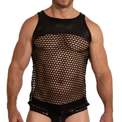Hole Black Tank vista posterior de Gigo Underwear