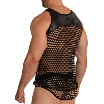 Hole Black Tank vista frontal de Gigo Underwear