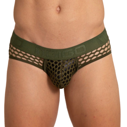 Hole Green Brief vista frontal de Gigo Underwear