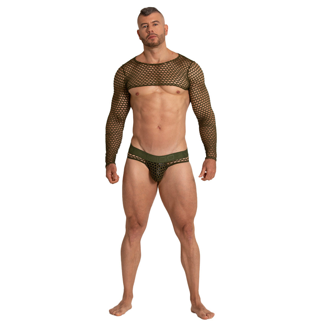 Hole Green Harness en modelo de Gigo Underwear