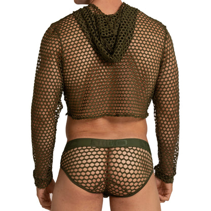Hole Green Hoody Tshirt vista posterior de Gigo Underwear