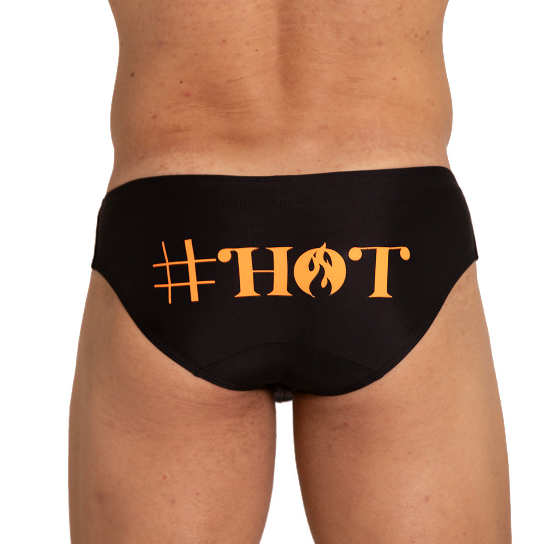 Hot Black Swim Brief vista posterior de Gigo Underwear