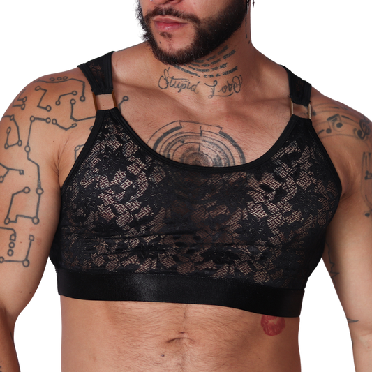 Illusion Black Crop Top de Gigo Underwear