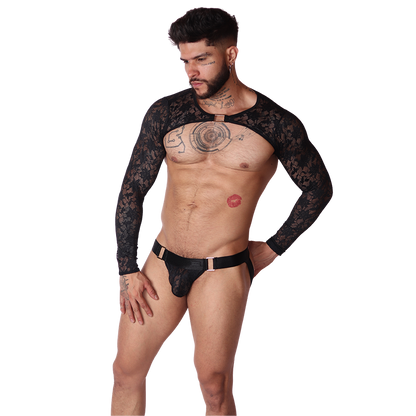 Illusion Black Harness en modelo de Gigo Underwear