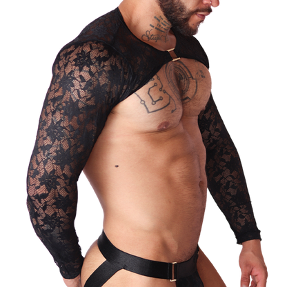 Illusion Black Harness vista frontal de Gigo Underwear