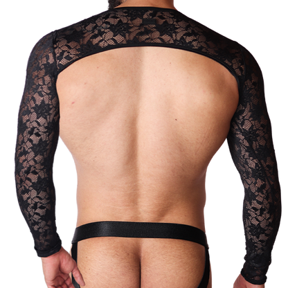 Illusion Black Harness vista posterior de Gigo Underwear
