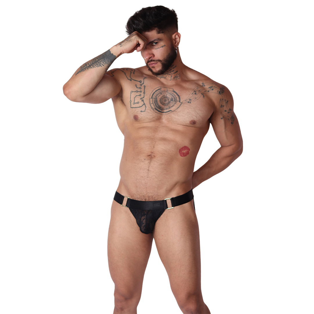 Illusion Black Jockstrap en modelo de Gigo Underwear