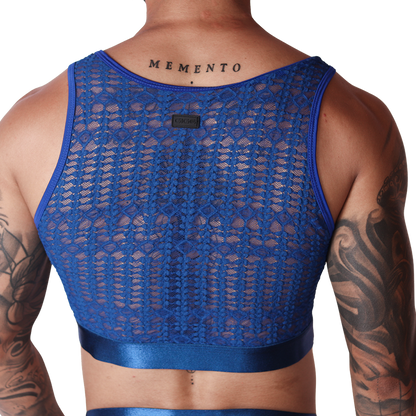 Illusion Blue Crop Top vista posterior de Gigo Underwear