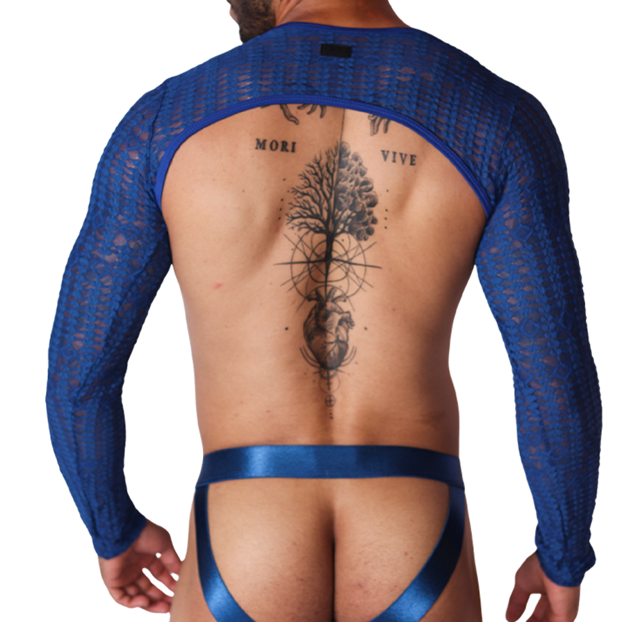 Illusion Blue Harness vista posterior de Gigo Underwear