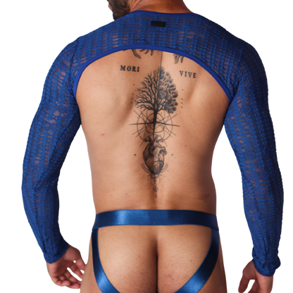 Illusion Blue Harness vista posterior de Gigo Underwear