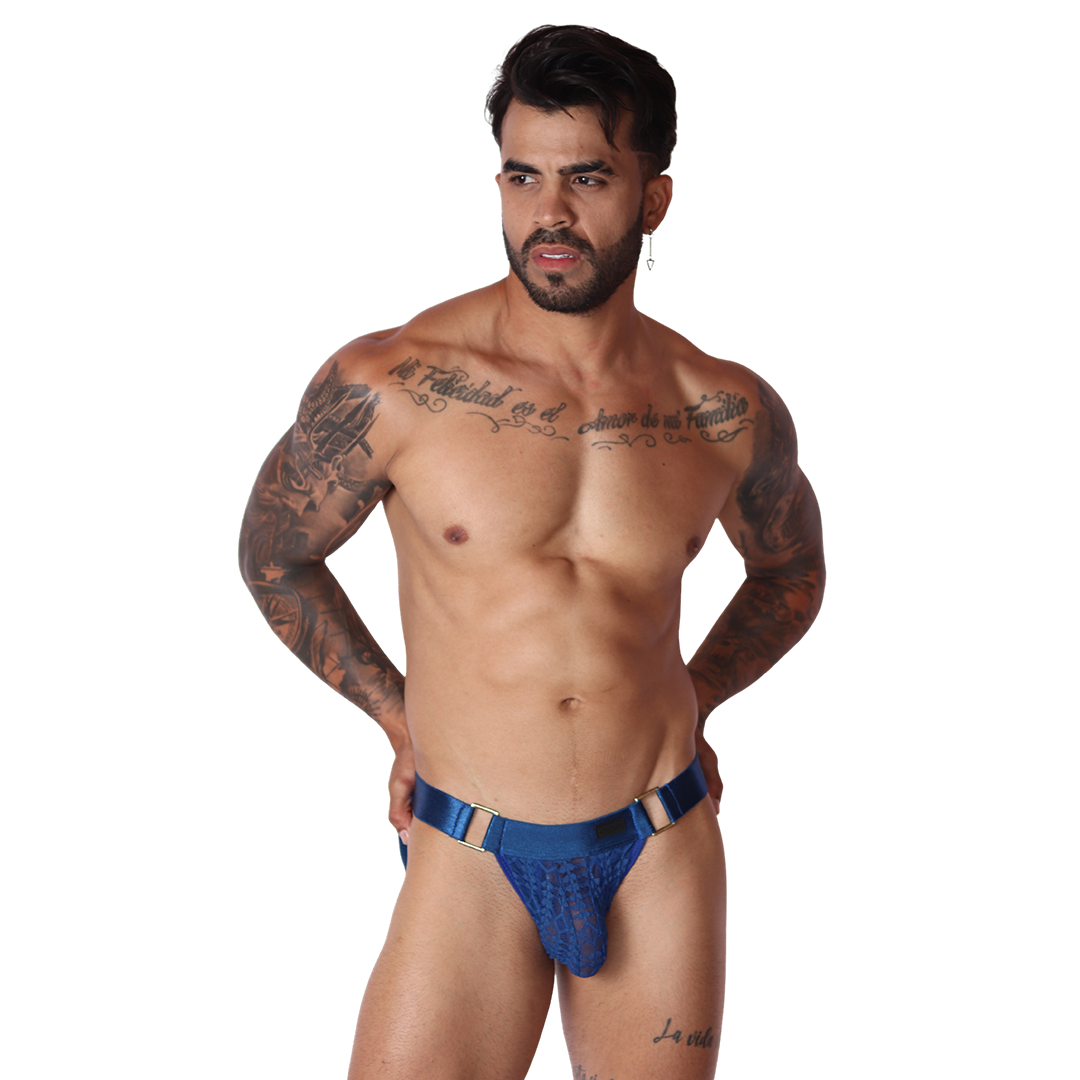 Illusion Blue Jockstrap en modelo de Gigo Underwear