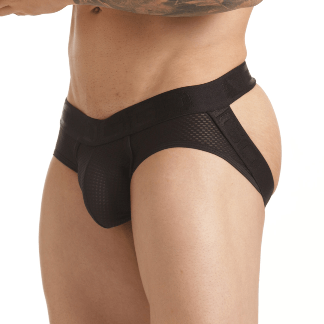 INSUPERABLE BLACK BRIEF JOCKSTRAP - Jockstrap negro para hombres