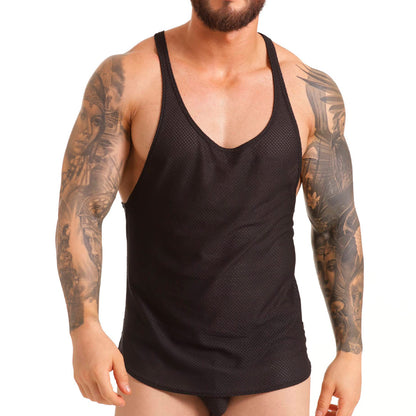 Insuperable Black Tank vista frontal de Gigo Underwear