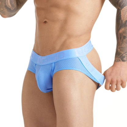 Insuperable Blue Brief Jockstrap vista posterior de Gigo Underwear