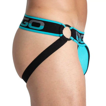 Karma Blue Jock vista frontal de Gigo Underwear