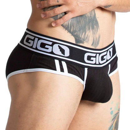 Khanal Black Brief vista frontal de Gigo Underwear