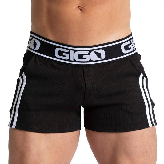 KHANAL BLACK SHORT - Pantaloneta corta negra para hombres