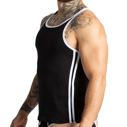 Khanal Black Tank vista frontal de Gigo Underwear