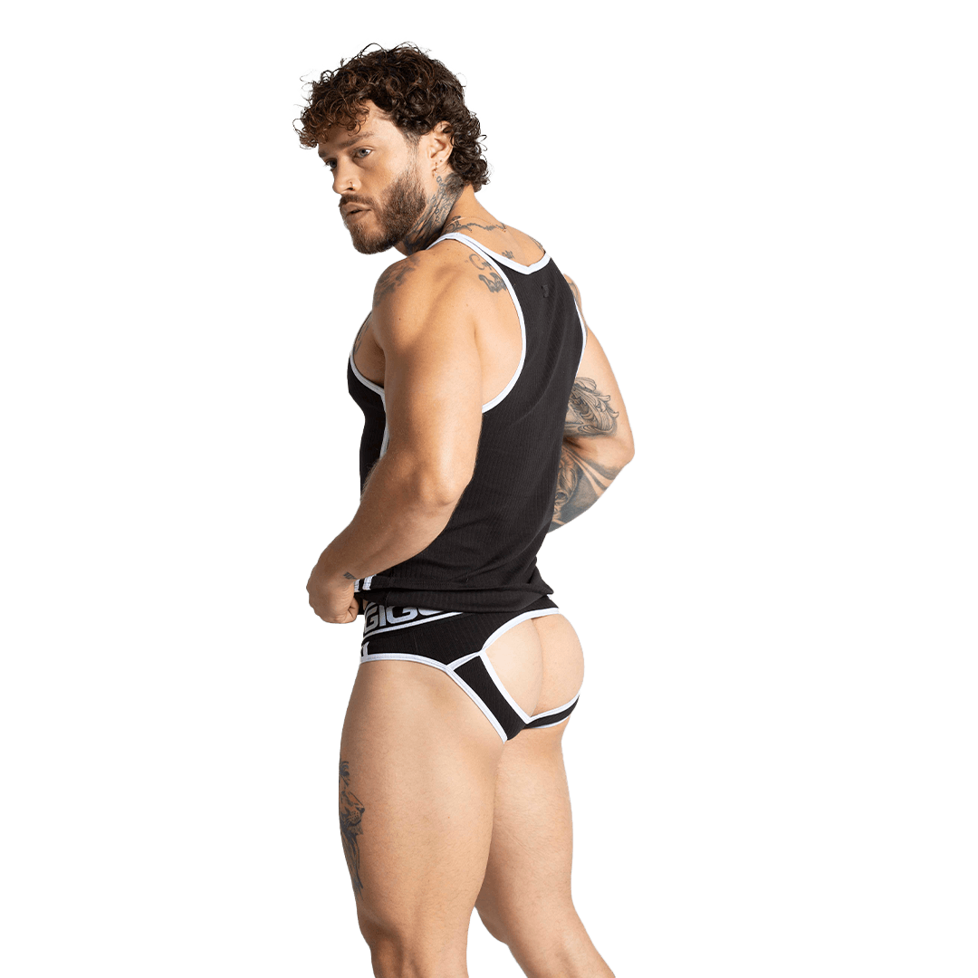 KHANAL BLACK TANK - Gigo Underwear Colombia