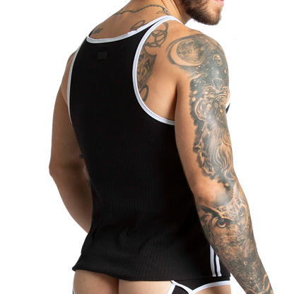 Khanal Black Tank vista posterior de Gigo Underwear