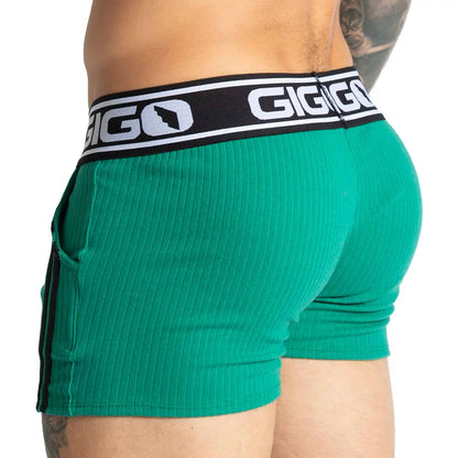 Khanal Green Short vista frontal de Gigo Underwear