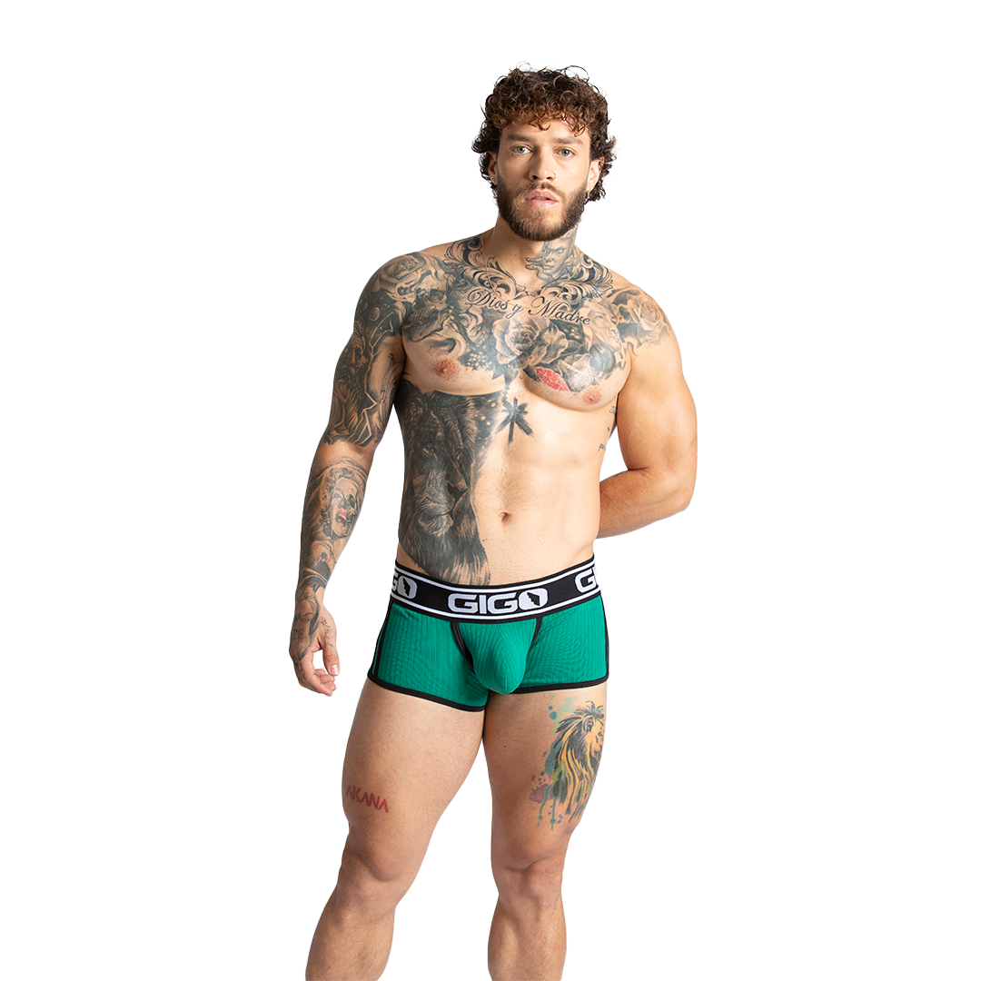 Khanal Green Trunk vista frontal de Gigo Underwear