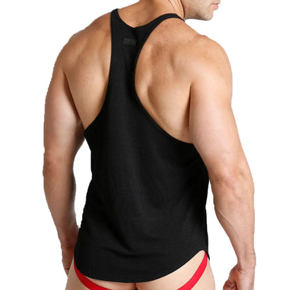 Lemon Black Tank vista frontal de Gigo Underwear