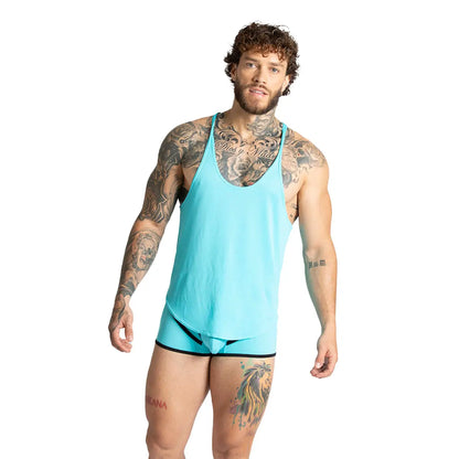 Lemon Blue Tank vista posterior de Gigo Underwear