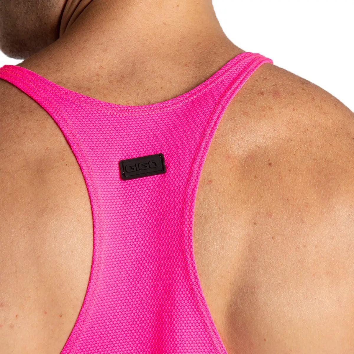 LEMON FUCSHIA TANK - Camiseta fucsia sexy para hombres, camiseta sin mangas