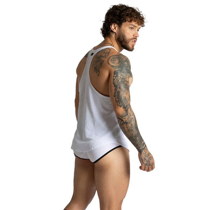 Lemon White Tank vista posterior de Gigo Underwear