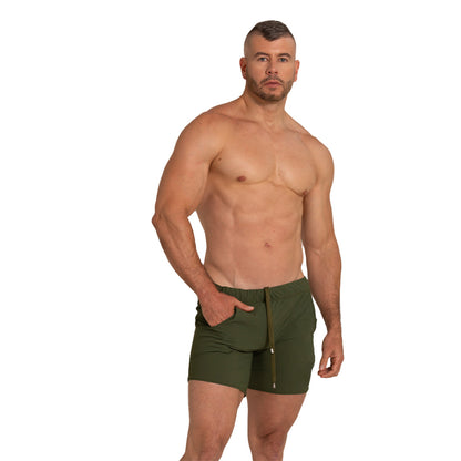 Letters Green Beachwear vista frontal de Gigo Underwear