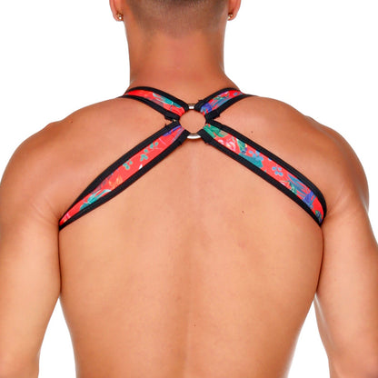 Macaws Red Harness vista frontal de Gigo Underwear