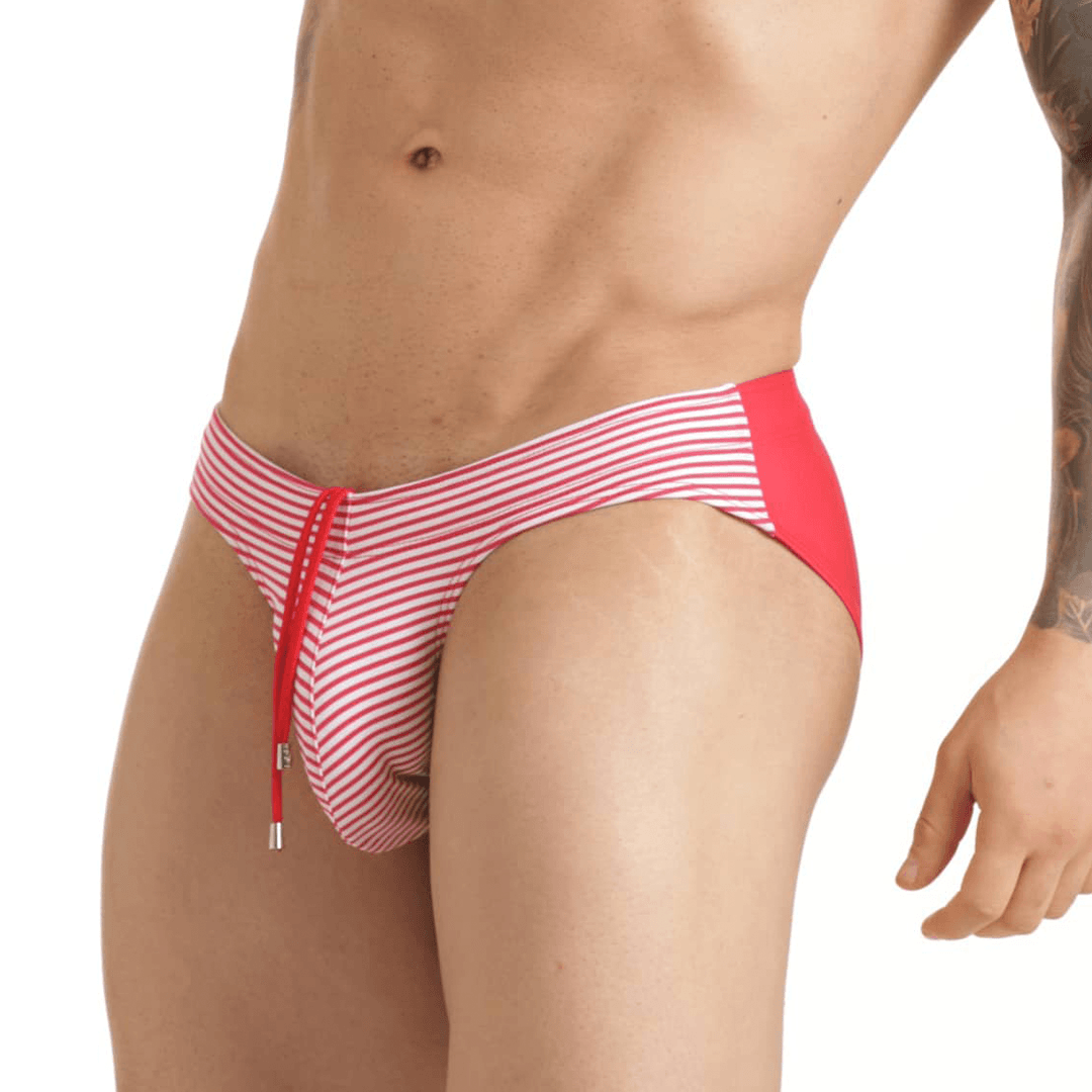 MARINE RED SWIM BRIEF - Tanga de baño estampado para hombres