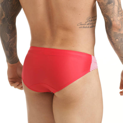Marine Red Swim Brief vista posterior de Gigo Underwear