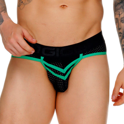 Medieval Green Brief vista frontal de Gigo Underwear