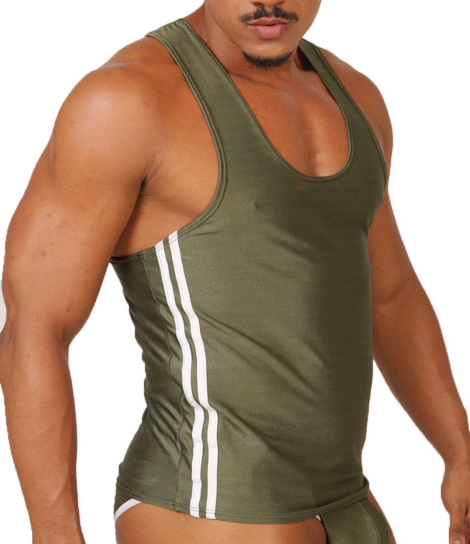 Mix Green Tank vista frontal de Gigo Underwear